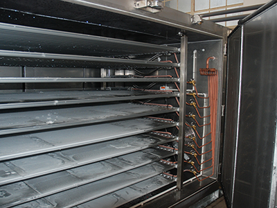 Congelador de placa tipo estantería con unidad compresora